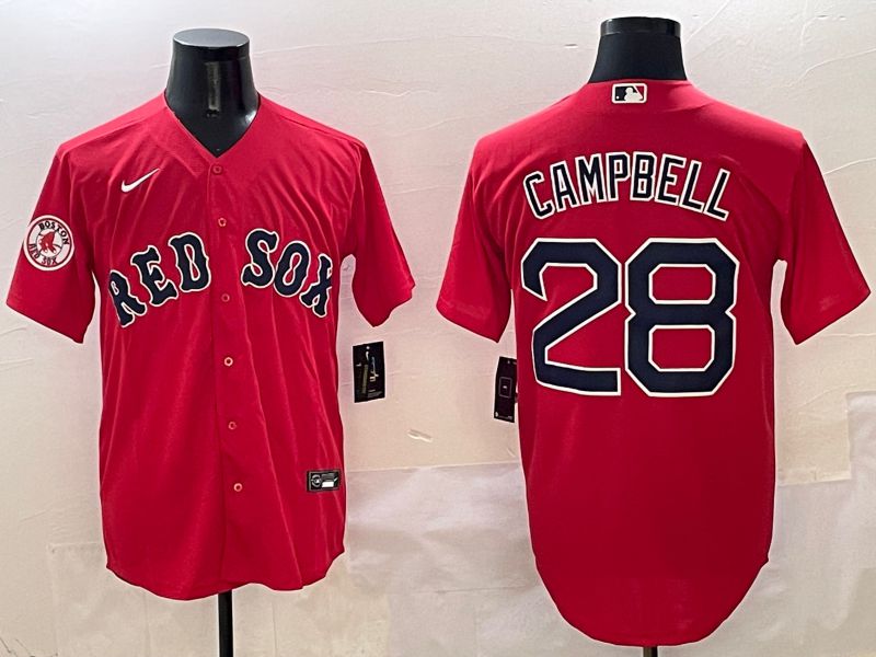 Men Boston Red Sox #28 Campbell Red Game 2025 Nike MLB Jersey style 5